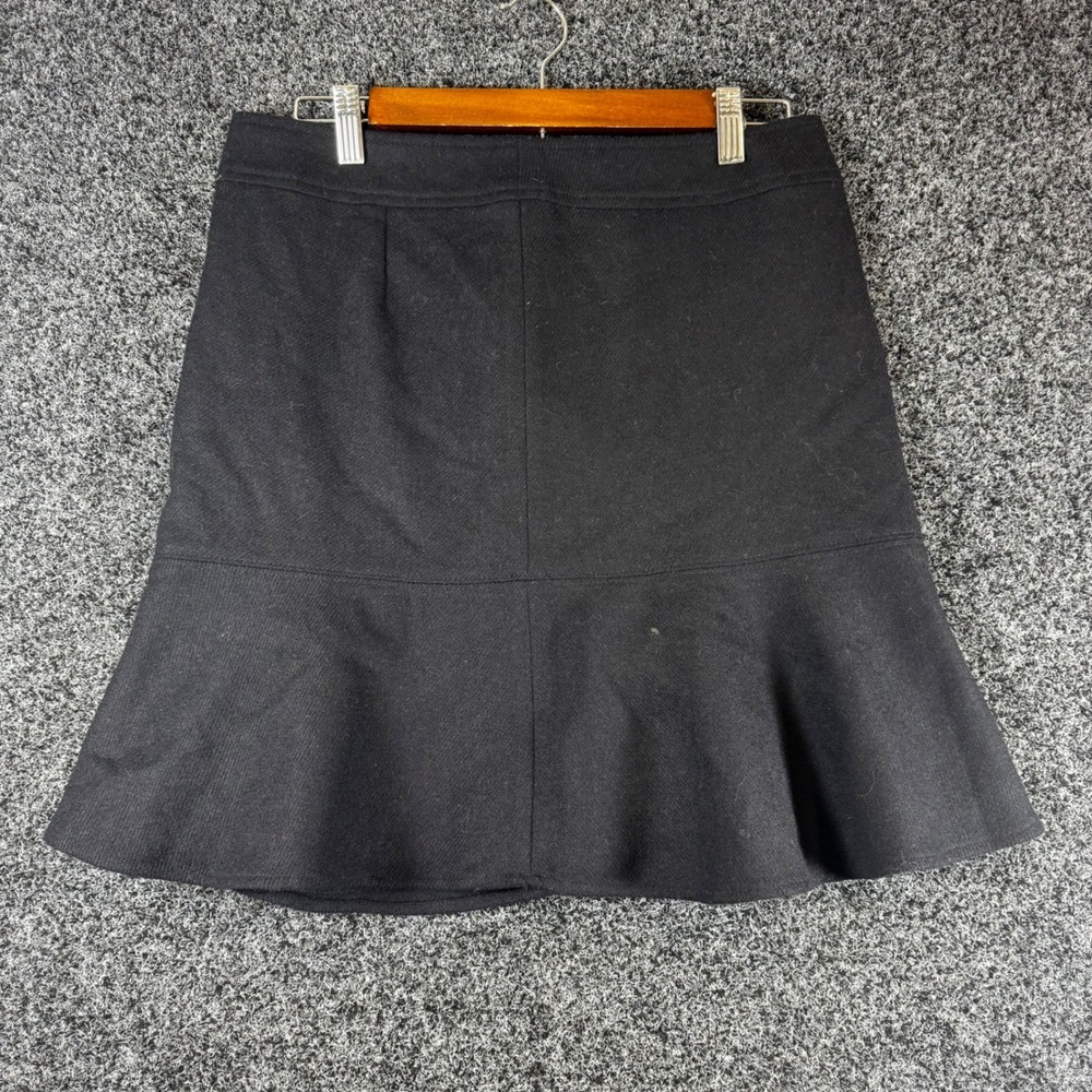 Gap Black Wool Blend Flounce Hem Mini‎ Skirt Size 6 A-Line Career Wear